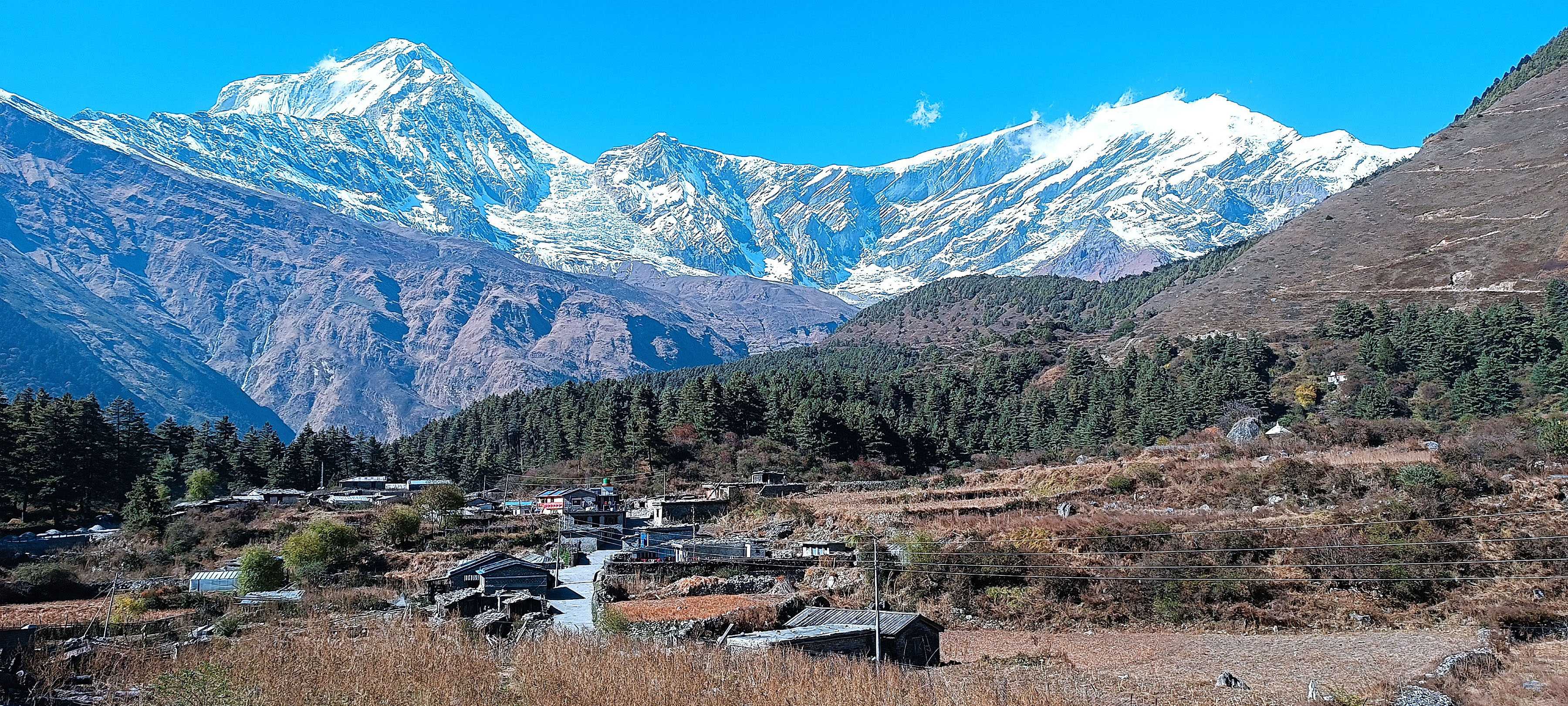 टिटि गाउँ र धौलागिरि हिमाल(तस्बिरहरू)